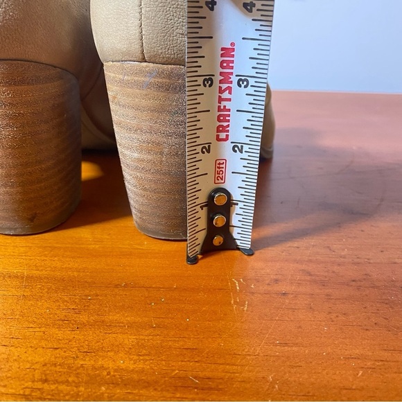 LUCKY BRAND 9M/40 Jexa open toe Tan suede Leather chunky heel sandals Mules - Picture 9 of 10